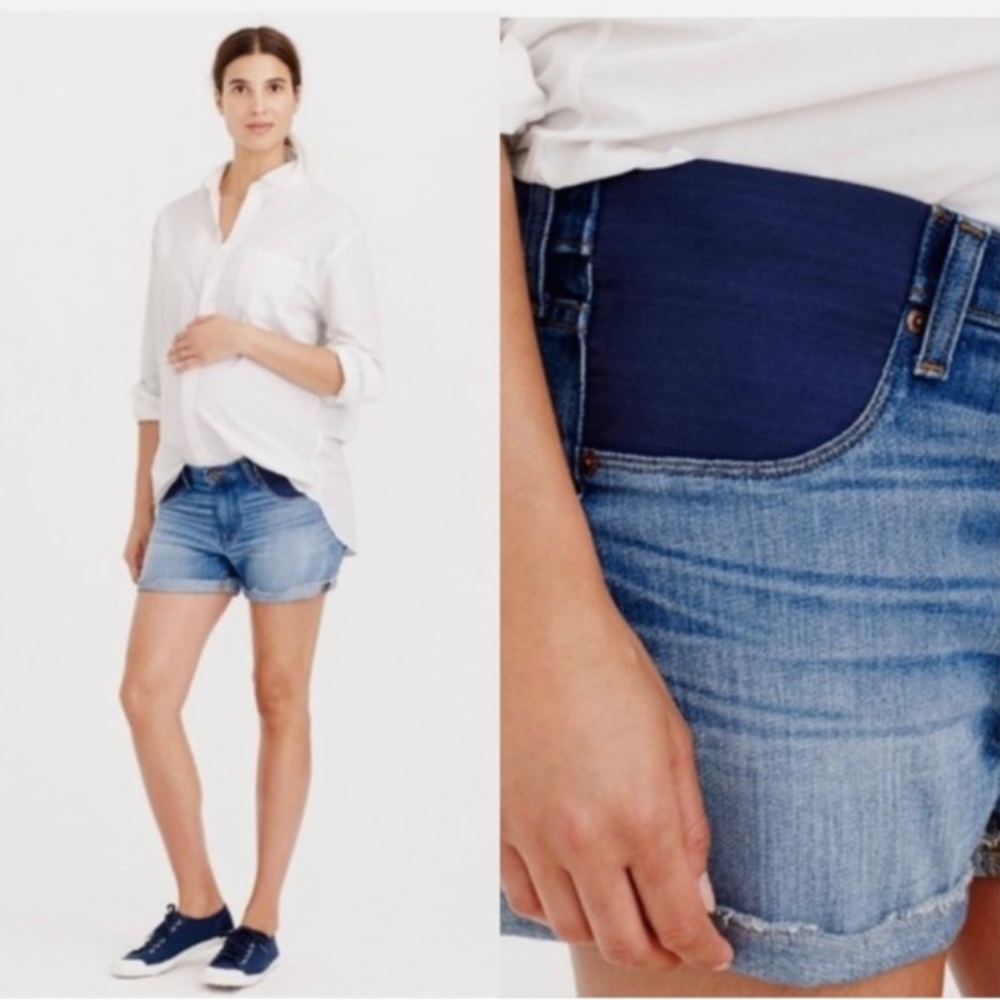 J. Crew | Indigo Denim Maternity Shorts, 28